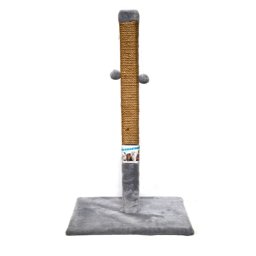 Ansamblu de joaca pentru pisici tip coloana independenta cu ciucuri culoare gri 80 x 45 cm