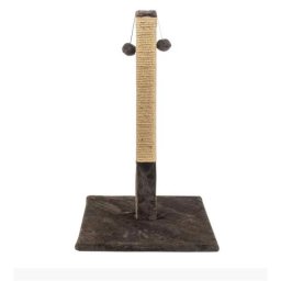 Ansamblu de joaca pentru pisici tip coloana independenta cu ciucuri culoare ciocolata 80 x 45 cm