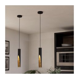 Lustră LED pe cablu Eglo 900872 BARBOTTO 1xGU10/4,5W/230V negru/auriu
