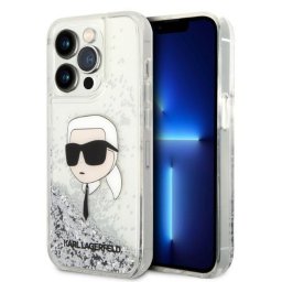 Husa Husă Karl Lagerfeld Glitter Karl Head pentru iPhone 14 Pro, Argintiu