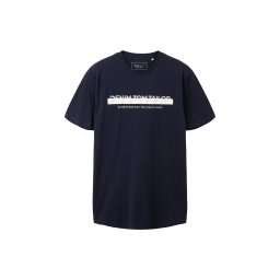 TOM TAILOR DENIM Tricou crem / bleumarin / alb