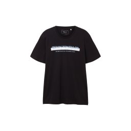 TOM TAILOR DENIM Tricou albastru deschis / negru / alb