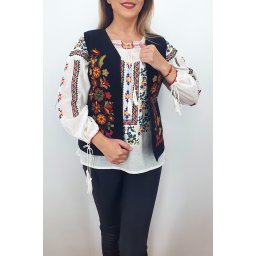 Vesta brodata cu model traditional Angi 7