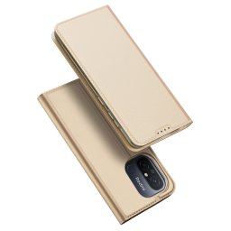 Husa Dux Ducis Skin Pro Case For Xiaomi Redmi 11A / Poco C55 / Redmi 12C Cover Flip Card Wallet Stand Gold