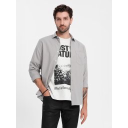 Ombre Men's REGULAR FIT shirt with pocket - gray
