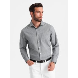 Ombre Men's shirt with pocket REGULAR FIT - grey melange