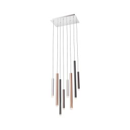 Lustră LED pe cablu Redo 01-2049 MADISON 8xLED/4W/230V crom lucios/negru/cupru