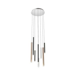 Lustră LED pe cablu Redo 01-2053 MADISON 8xLED/4W/230V crom lucios/negru/cupru