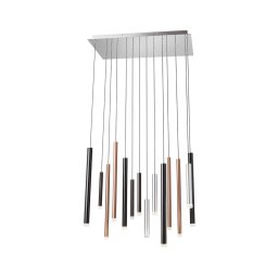 Lustră LED pe cablu Redo 01-2057 MADISON 14xLED/4W/230V crom lucios/negru/cupru