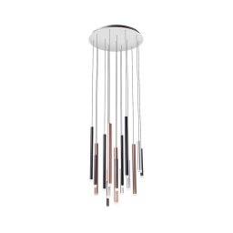 Lustră LED pe cablu Redo 01-2061 MADISON 16xLED/4W/230V crom lucios/negru/cupru