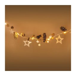 Instalație LED de Crăciun Retlux 10xLED/3xAA 2,5m alb cald