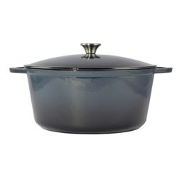 Oala de fonta emailata cu capac, maner din inox, 8 L, Perfect Home