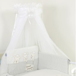 Baldachin din tul pentru patut bebe Sweet Dreams White 160 x 600 cm