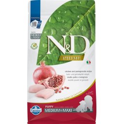 FARMINA N&D PRIME PUPPY MEDIUM & MAXI 2,5 kg Hrana uscata pentru catei de talie medie sau mare, cu pui si rodie