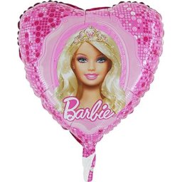 Balon folie inima roz Barbie 43 cm