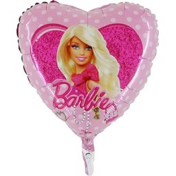 Balon folie inima Barbie bijuterii 43 cm