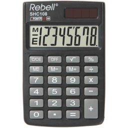 Calculator de birou Calculator de buzunar, 8 digits, 88 x 59 x 10 mm, capac din plastic, Rebell SHC108