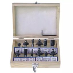 Masină de frezat pentru lemn, set de 12 bucăti, vârfuri de carbură, coadă 8 mm