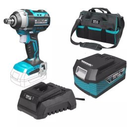 Cheie impact 1/2" fara perii cu acumulator SAS + ALL 18V 4Ah, geanta textila transport