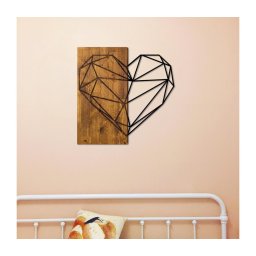 Decorațiune de perete 58x58 cm lemn/metal inimă