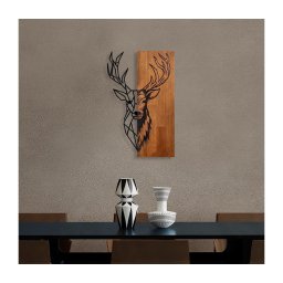 Decorațiune de perete 36x58 cm lemn/metal cerb