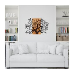 Decorațiune de perete 85x58 cm lemn/metal copac