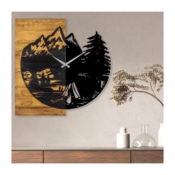 Ceas de perete 56x58 cm 1xAA lemn/metal