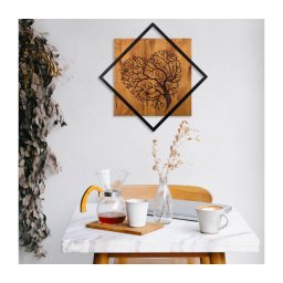 Decorațiune de perete 54x54 cm lemn/metal copac