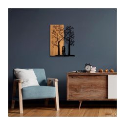 Decorațiune de perete 45x58 cm lemn/metal copaci