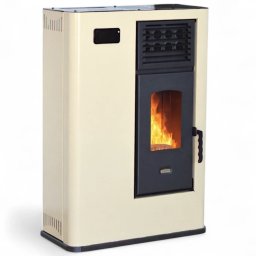 Semineu pe peleti, aer cald, Prity PLS, 8 kW, Ivory RAL 1015,
