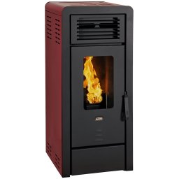 Semineu peleti aer cald, Prity PL, 12 kW, tiraj fortat, pana la 80 mp, Bordo