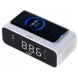 Ceas cu alarma Adler AD1192W cu incarcator wireless, functie de alarma alba