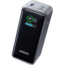 Acumulator extern Anker Prime, 20.000 mAh, 200W, Smart Digital Display, 2x USB-C, 1x USB-A, Negru