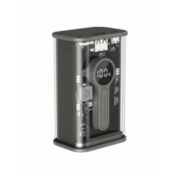 Baterie externa Transparent 9000mAh 20W 1x USB-C 1x USB Negru