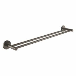 Suport prosop dublu Grohe Essentials 60cm, Brushed Hard Graphite, antracit periat