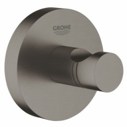 Cuier simplu Grohe Essentials, Brushed Hard Graphite, antracit periat