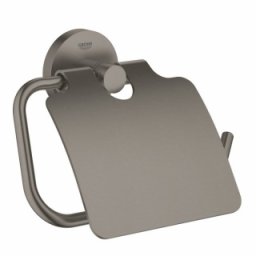 Suport hartie igienica cu aparatoare Grohe Essentials, Brushed Hard Graphite, antracit periat