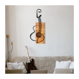 Decorațiune de perete 39x93 cm lemn/metal chitară