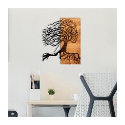 Decorațiune de perete 47x58 cm lemn/metal Pomul vieții