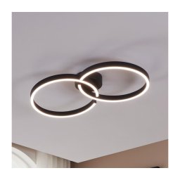 Plafonieră LED RGBW dimabilă Eglo 900955 AMANDOLO 19,5W/230V negru + telecomandă