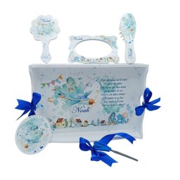 Set Tavita Mot (turta), Avion cu Elice, model bleu personalizat cu 6 piese - FEIS401021