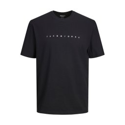 Jack & Jones Plus Tricou 'JJESTAR' negru / alb