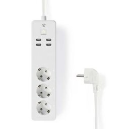 prelungitor smart wifi nedis, 3 prize, 4x usb, 1.8m, 16a