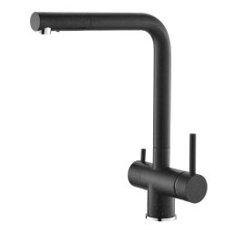 Baterie de bucatarie Alveus Aquila G91 cu circuit apa filtrata, compozit, 1139808, negru mat