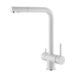 Baterie de bucatarie Alveus Aquila G11 cu circuit apa filtrata, compozit, 1139806, Alb