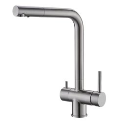 Baterie de bucatarie Alveus Aquila cu circuit apa filtrata, inox, 1139805, crom - satinat