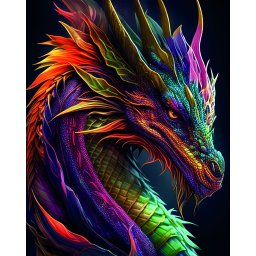 Set goblen cu diamante, cu sasiu, Dragon, 40x50 cm