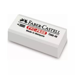 Faber-Castell: Vinyl Radieră albă cu protector de celofan