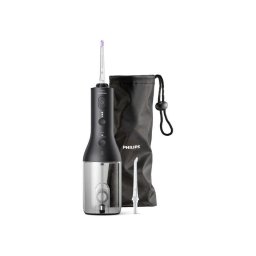 Irigator oral Aparat de curatare interdentara tehnologie QuadStream, 2 capete de curatare, 2 moduri de curatare, 3 niveluri de intensitate, husa, Negru