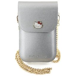 Leather Metal Logo Chain bag - silver